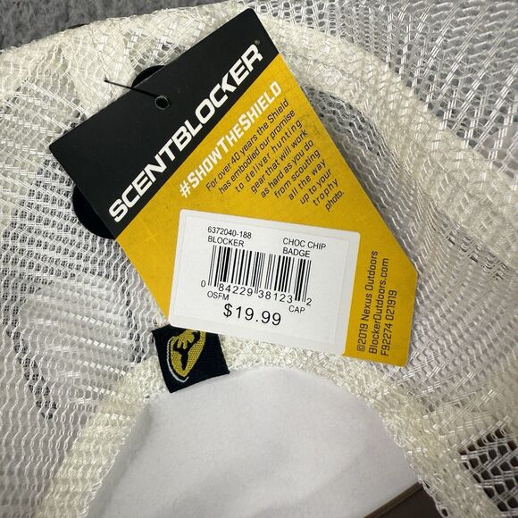 Scent Blocker Outdoors Hat Brown Snap Back Mesh Ball Cap Badge Logo NWT Hunting - Picture 8 of 11